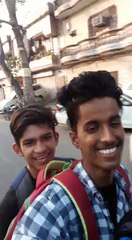 On a motorbike and having fun!