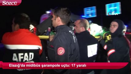 Elazığ’da midibüs şarampole uçtu: 17 yaralı