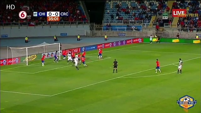 Kendall Waston goal - Chile vs Costa Rica 0-1