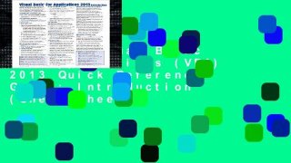 [P.D.F] Visual Basic for Applications (VBA) 2013 Quick Reference Guide: Introduction (Cheat Sheet