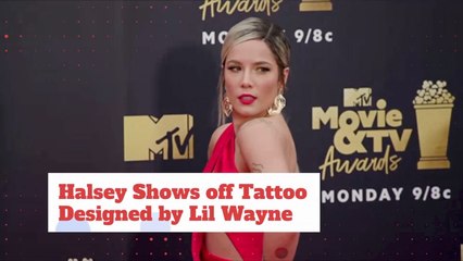 Halsey Gets Tat Designed By Lil Wayne