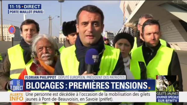 Gilets jaunes : pour Florian Philippot, c'est au gouvernement de calmer le jeu en annonçant des mesures concrètes
