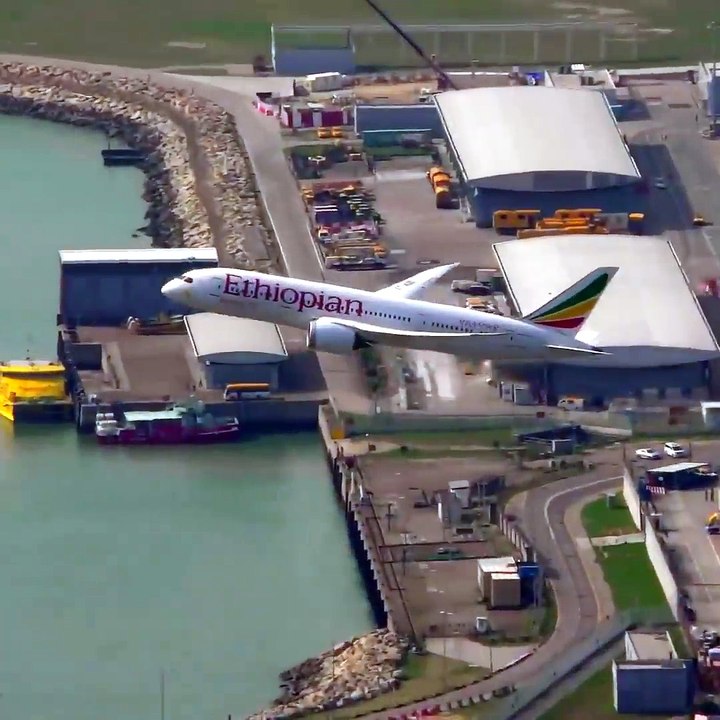 Stunning View of Airbus A380 Departure
