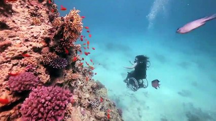 Un fauteuil roulant qui permet de faire de la plongée sous-marine