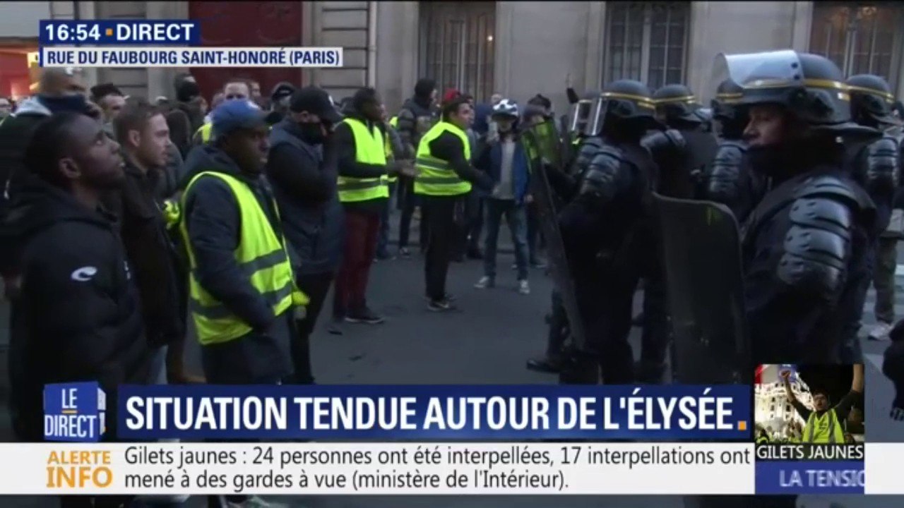 Gilets jaunes : situation tendue autour de l'Élysée
