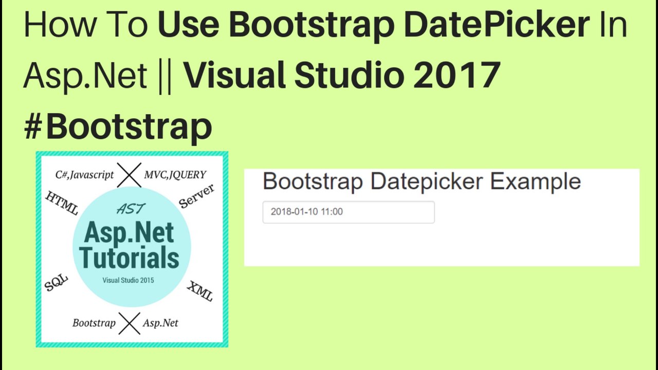 How to use bootstrap datetime picker in asp.net || visual studio 2017 #bootstrap