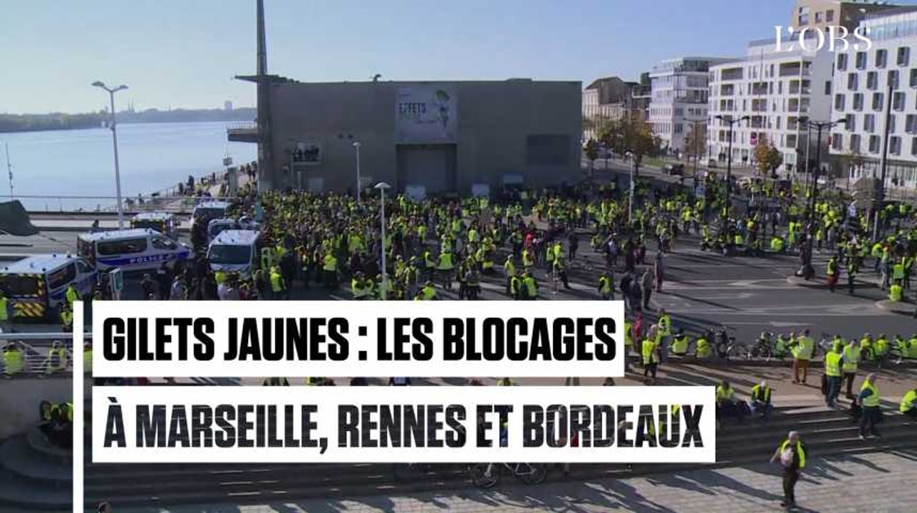 Rennes, Bordeaux, Marseille : les images des rassemblements de gilets jaunes
