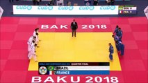 France-Brésil, quart de finale, ChM de judo par équipes mixtes 2018