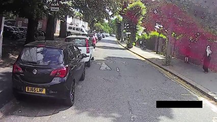 WM18 ETT Avis Rental van pulls out from side road