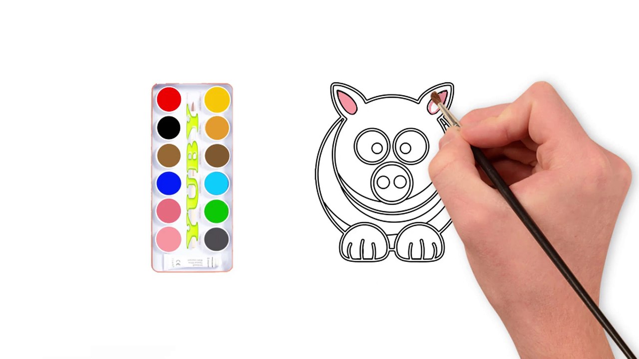 Drawing For Kids -  Coloring And Draw A Pig  - How to Draw A Pig