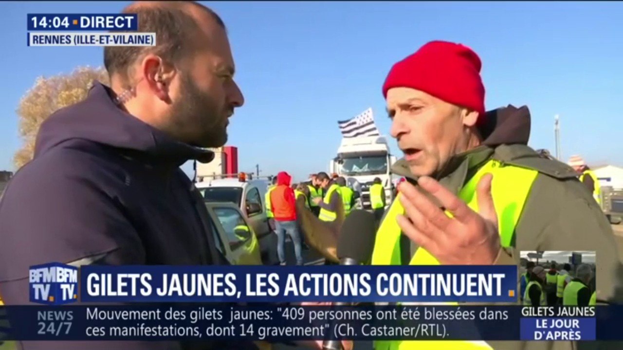 "Je resterai jusqu'au bout", témoigne ce gilet jaune sur un barrage filtrant près de Rennes