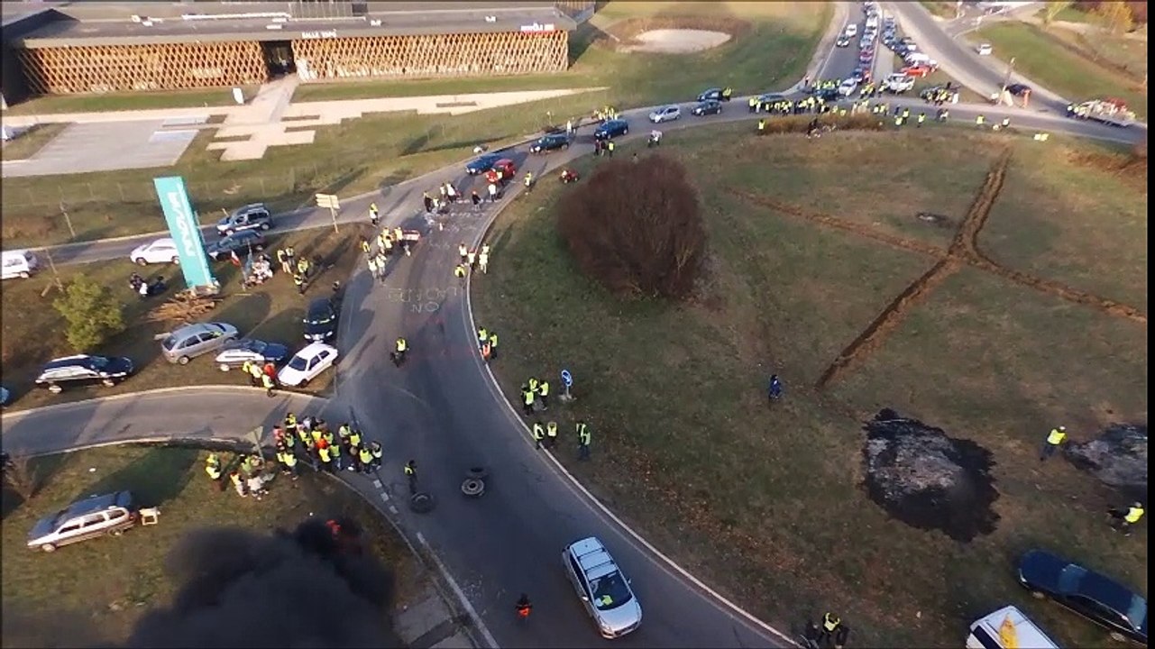 Le rond-point d'Innovia à Gevry vu du ciel