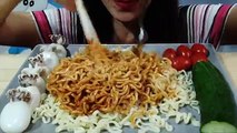 ASMR 4X Mala Korean Spicy Fire Noodles & Baby Cuttlefish Eating Sounds