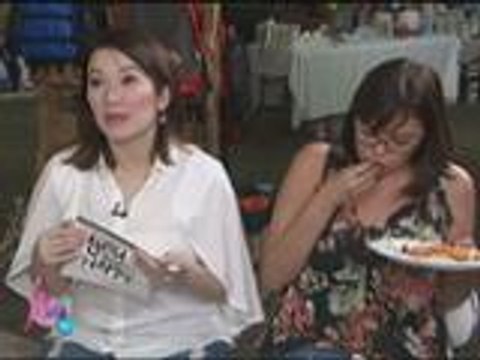 Bela and K are happy to taste Kris' Spaghetti