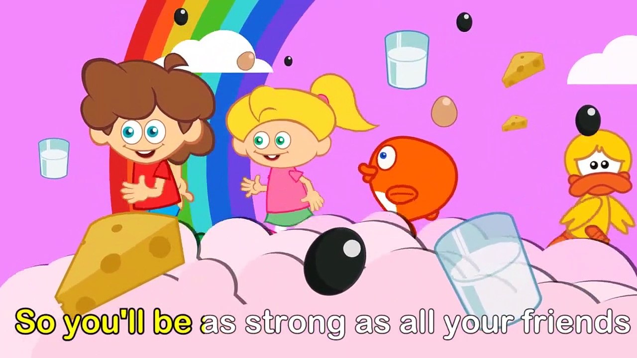 Be Strong / Manger pour être fort - comptine éducative en anglais