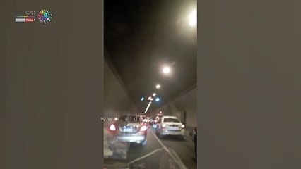 تعطل أتوبيس  يتسبب في شلل مرورى داخل نفق الأزهر