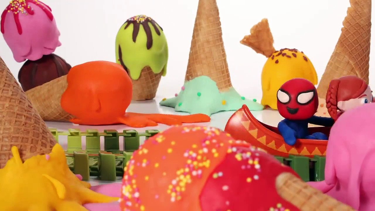 KIDS PLAYING WITH RAINBOW WATER  PLAY DOH CARTOONS FOR KIDS