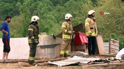 Arnavutköy’de sunta deposunda korkutan yangın