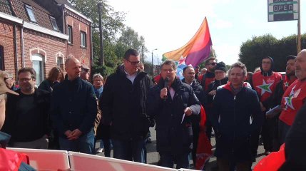 Néchin : Raoul Hedebouw et Fabien Roussel en visite chez les "Mulliez"