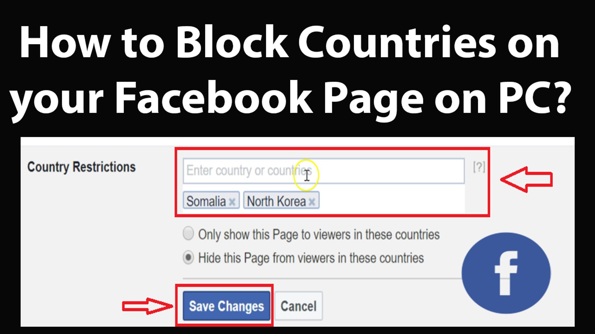 ⁣How to Block Countries on your Facebook Page on PC?