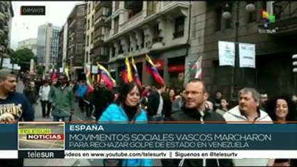 España: marchan en Bilbao contra el golpe de Estado en Venezuela
