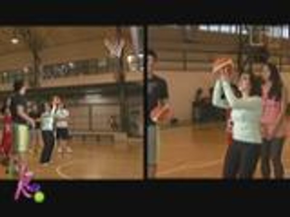 Kris shoots a basket