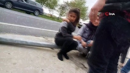 Silivri'de kontrolden çıkan araç lambaya çarparak durabildi