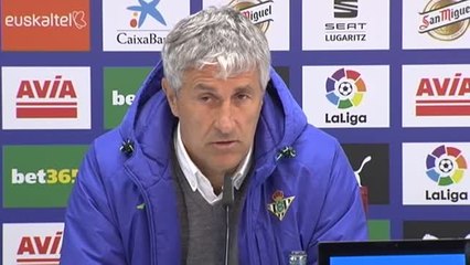 Setién: "La posición en la tabla no es justa en relación a lo hecho por el equipo"