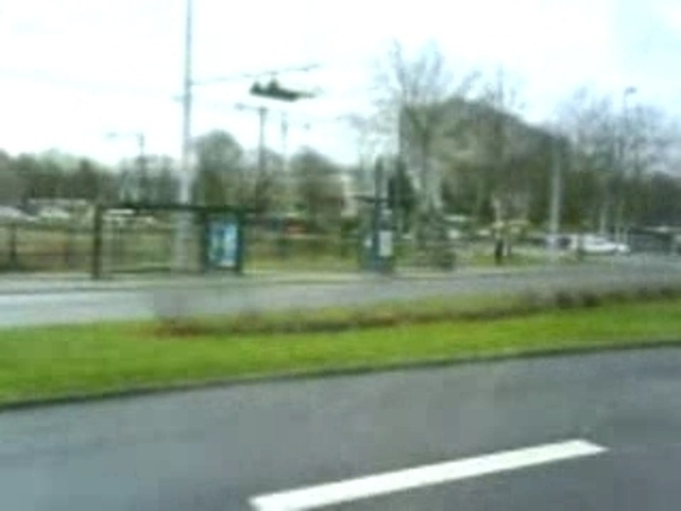 Tramway - A bord en mode routier (Brabois) puis guidé