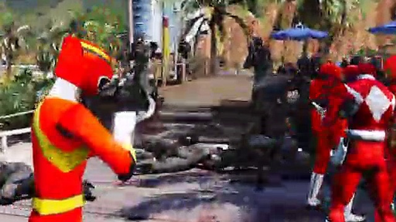 All Red Power Rangers vs RoboCop Army - Epic Battle