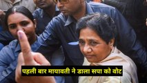 Mayawati casts her vote in Lucknow, पहली बार मायावती ने की साईकिल पे डाला वोट, Election 2019