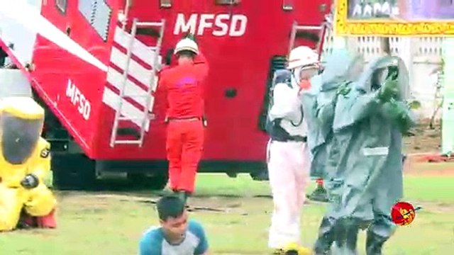 ၇၃ ႏွစ္ေျမာက္ ျမန္မာႏုိင္ငံ မီးသတ္တပ္ဖြဲ႕ေန႔ ကယ္ဆယ္ေရး သ႐ုပ္ျပ ျမင္ကြင္း (႐ုပ္/သံ)