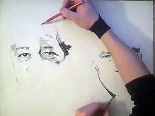 Portraits dessiner à deux mains.