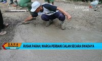 Rusak Parah, Warga Cijengkol, Sukabumi Perbaiki Jalan Secara Swadaya