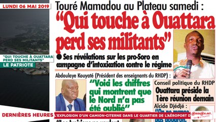 Le Titrologue du 06 Mai 2019 : "Qui touche à Ouattara perd ses militants"