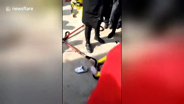 Chinese acrobats plummet to the ground during aerial performance