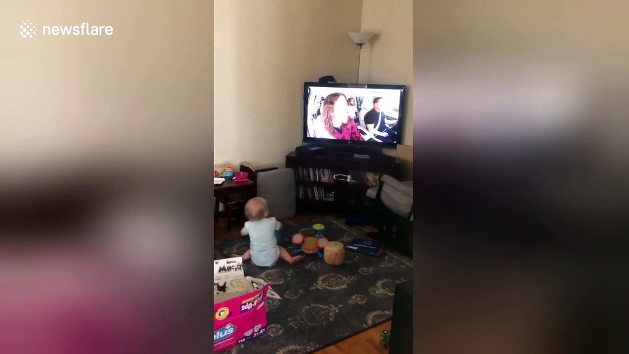 Drumming two-year-old baby rocks out to Foo Fighters' Carpool Karaoke