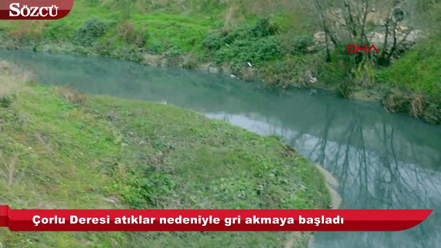 Çorlu Deresi, kirlilikten griye boyandı