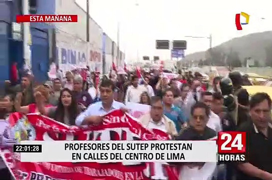 Profesores del Sutep protestaron en el Centro Histórico de Lima