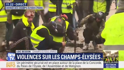 Paris: des manifestants arrachent le mobilier urbain pour en faire des projectiles