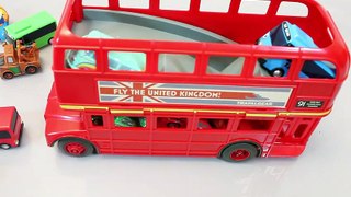 Disney Cars Car Carrier London Bus Tayo English Learn Numbers Colors Play Doh Surprise Eggs Toys