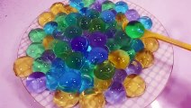 DIY How to Make 'Orbeez Water Drop Pudding Gummy Balls' Learn Colors Slime Icecream