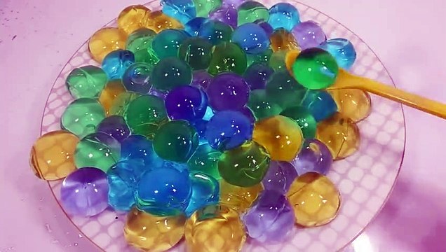 DIY How to Make 'Orbeez Water Drop Pudding Gummy Balls' Learn Colors Slime Icecream