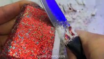 Flamming red glitter dipped soap cutting- EAR CLEANING SOUND/ASMR