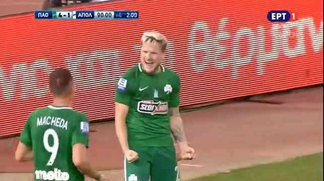 5-1 Mattias Johansson Goal - Panathinaikos vs Apollon Smyrnis 24.01.2018 [HD]