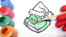 Learn Colors Glitter The Grinch coloring and drawing for Kids, Toddlers Toy Art with Nursery Rhymes