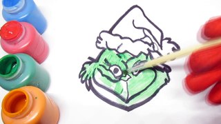 Learn Colors Glitter The Grinch coloring and drawing for Kids, Toddlers Toy Art with Nursery Rhymes