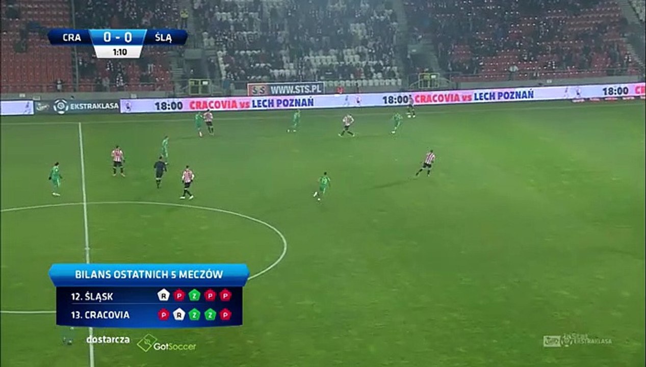 Wychodzenie spod pressingu (Cracovia - Slask)