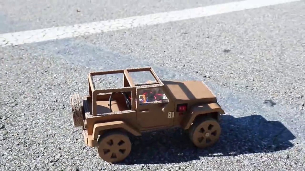 How To Make RC Car(Jeep Wrangler) Amazing Cardboard Car DIY video
