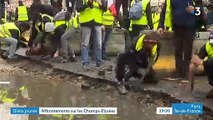Gilets jaunes - Les images d'une journée de violence hier sur les Champs Elysées du matin, jusqu'au soir